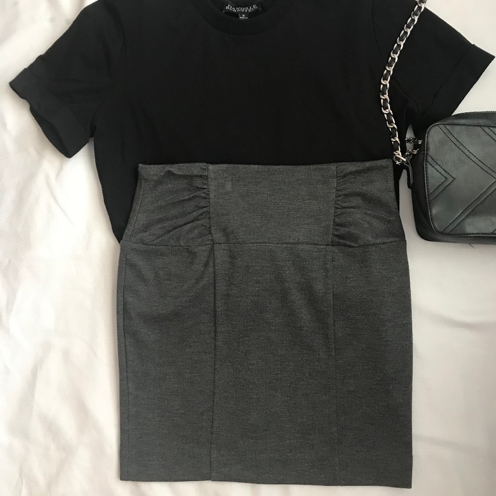 Sparkle & Fade Gray Bodycon Mini Skirt